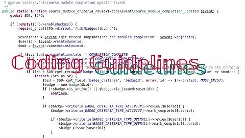 Moodle development - Coding Guidelines