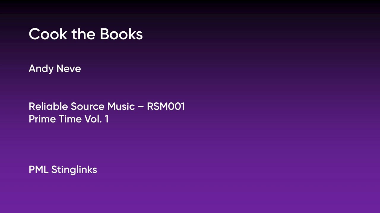 Cook the Books - Andy Neve | Reliable Source Music (RSM001) [Full Track] - PML Stinglinks 