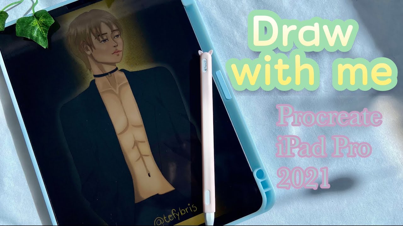 Draw with me using Procreate (cute anime boy) on my new iPad Pro M1 ...