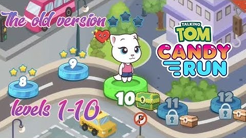 Talking Tom Candy Run The oldest version part 1 levels 1-10 gameplay #1 Говорящий Том за конфетами