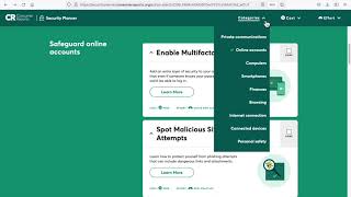 How to access Consumer Reports "Security Planner" feature