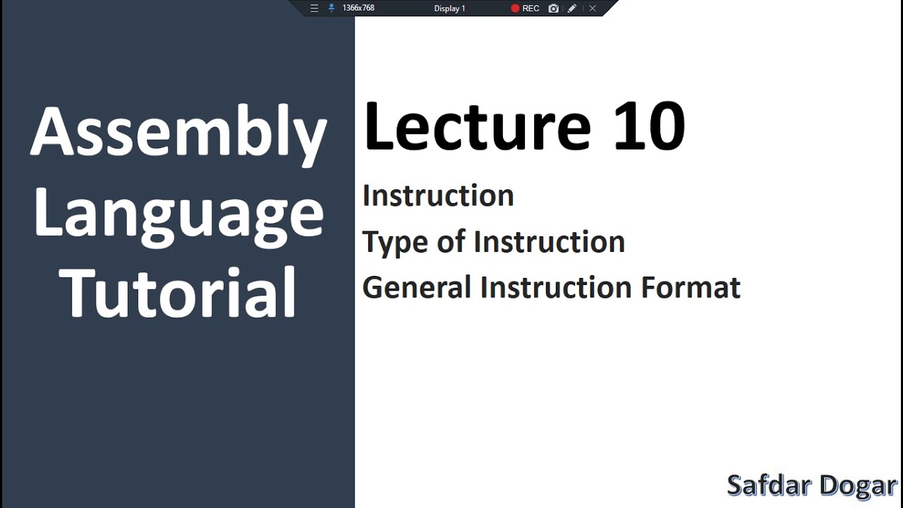 Instructions In Assembly Language | Type Of Instructions | General Format Instruction In Assembly