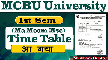MCBU University Ma Mcom Msc Mhsc PG 1st Sem Time Table 2025 // MCBU PG 1st Sem Exam Date आ गई