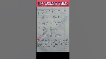 BASIC PROPORTIONALITY THEOREM TRICK//BPT SHORT TRICK #shorts