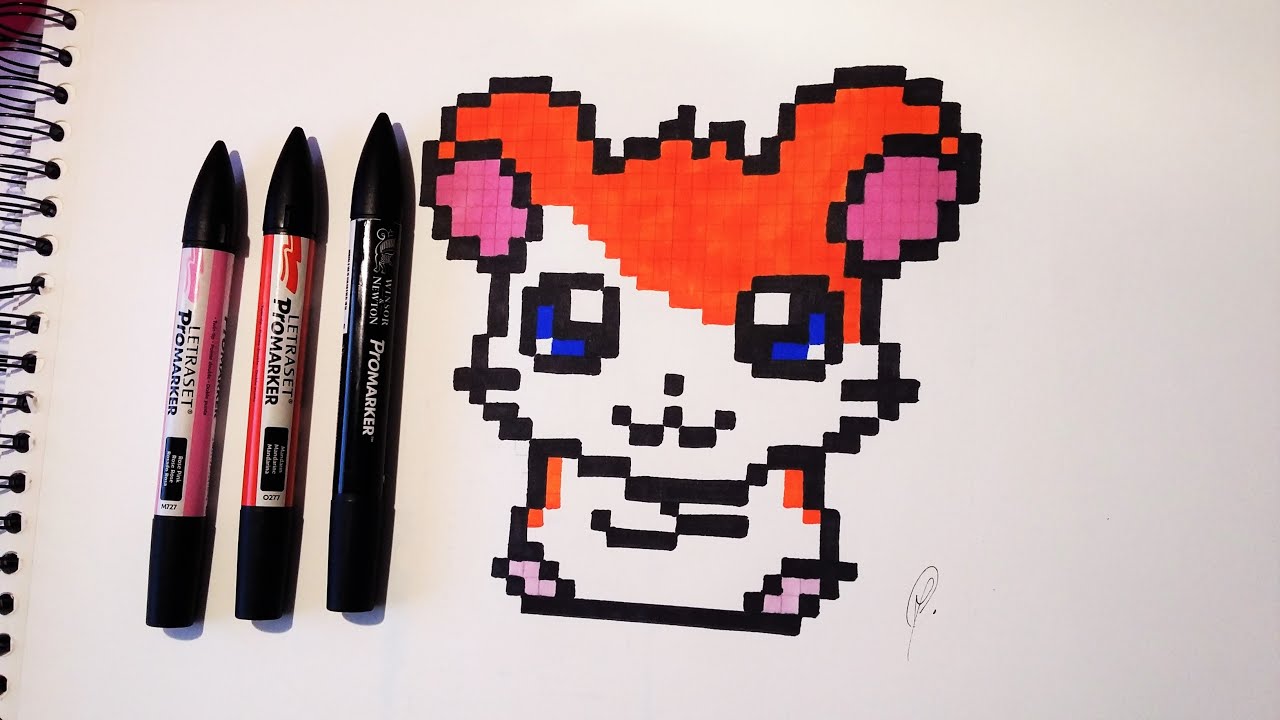 Hamtaro Drawing - Kawaii Pixel Art - YouTube