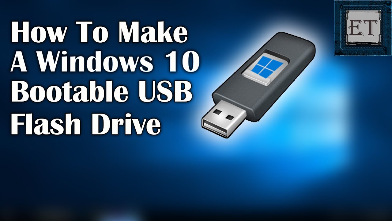 gør dig irriteret petroleum aflevere How To Make A Windows 10 Bootable USB For FREE - YouTube