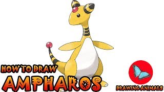 How To Draw Ampharos Pokemon | Drawing Animals