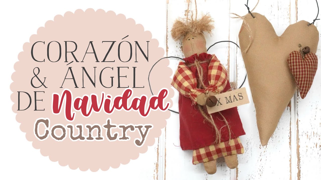 Набор рождественских украшений в стиле кантри: Сердце и ангелочек "Стиль кантри"