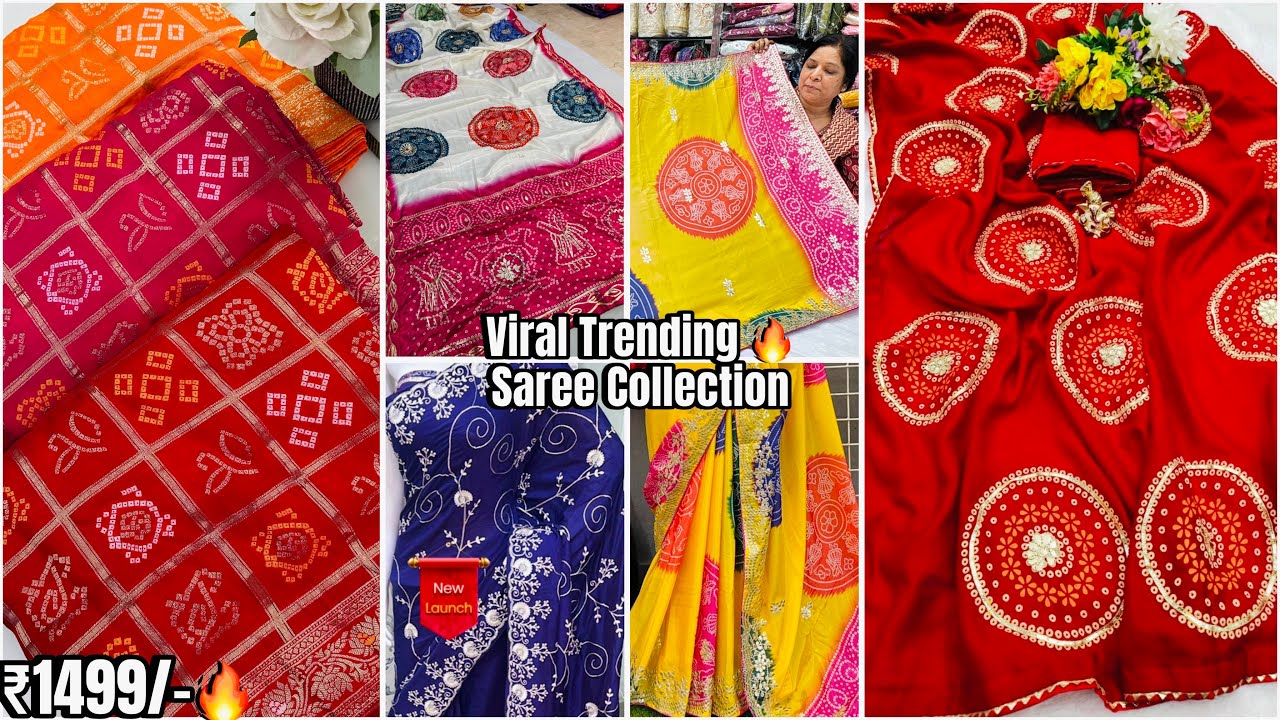 🔥 Вам придется купить это сари всего за ₹1499 Сари Фабиана Бандхей, Сари Гхатхола и Сари Джайпур.