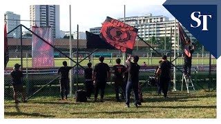 Hougang v Geylang Singapore Premier League - Hougang Hools in good voice outside the stadium