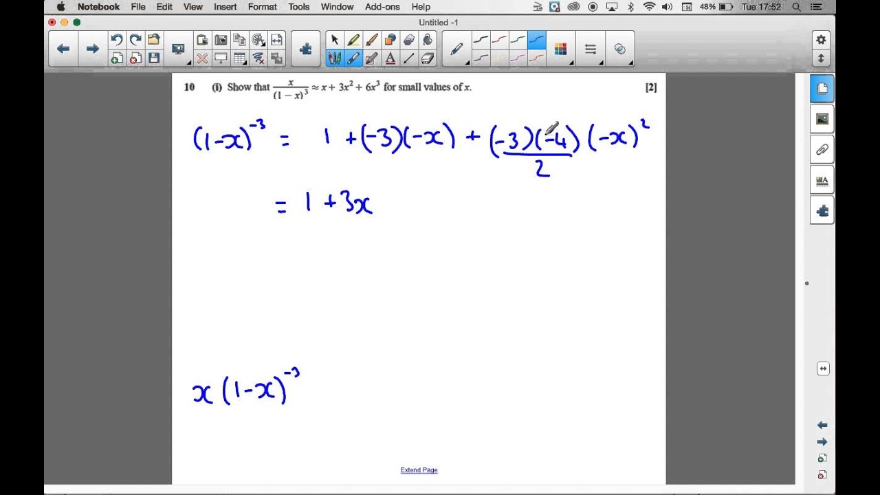 OCR C4 June 2013 q10i - A2 Maths - Binomial Expansion - YouTube
