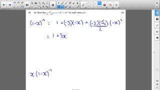 OCR C4 June 2013 q10i - A2 Maths - Binomial Expansion