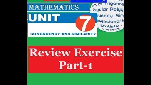 Mathematics Grade 9 Unit 7 Review Exercise Part-1@Girma21