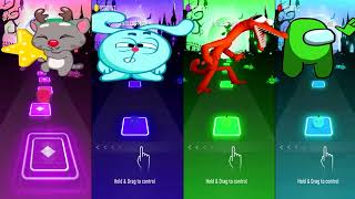 Cat Tom Vs Kikoriki Vs Raindow Friends Vs Among Us Tiles Hop Edm Rush
