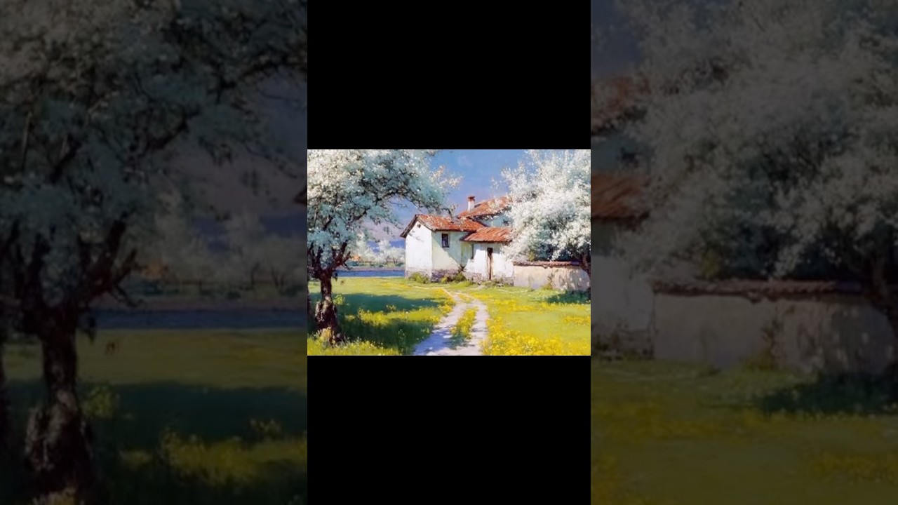 🎨 Painting a Peaceful Spring Countryside House 