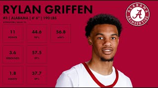 Rylan Griffen - Alabama - 2023-24 Transfer Portal Highlights