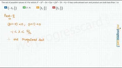 The set of possible values of λ for which λ2 – (λ2 – 5λ + 5)x + (2λ2 – 3λ – 4) = 0
