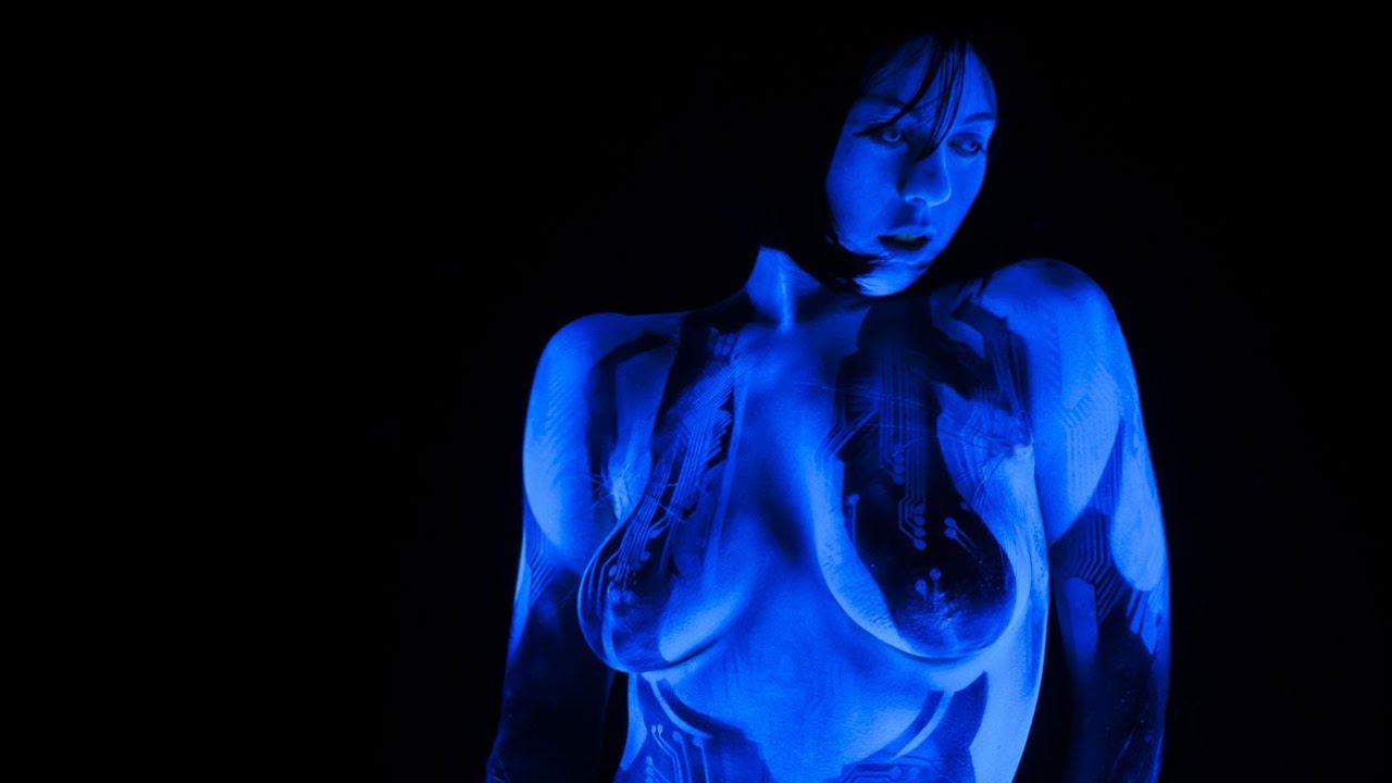 Halo 4 CORTANA Cosplay Body Paint NSFW Time lapse, photo, and video footage...