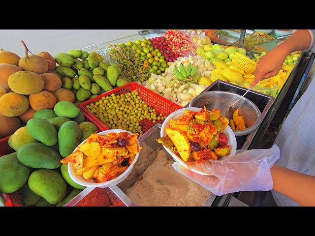 Best Ever Cambodian Sour Snack ( MAJU KRALOK ) ! Khmer SPICY Fruit Salad | Cambodian Street Food class=