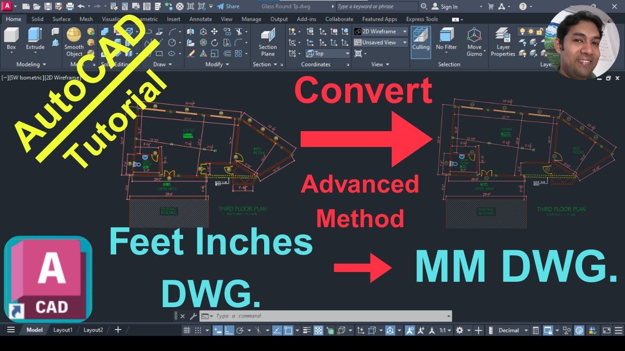 Feet Inches Unit Drawing Convert to Millimeters Unit Drawing in AutoCAD_  Advanced Method