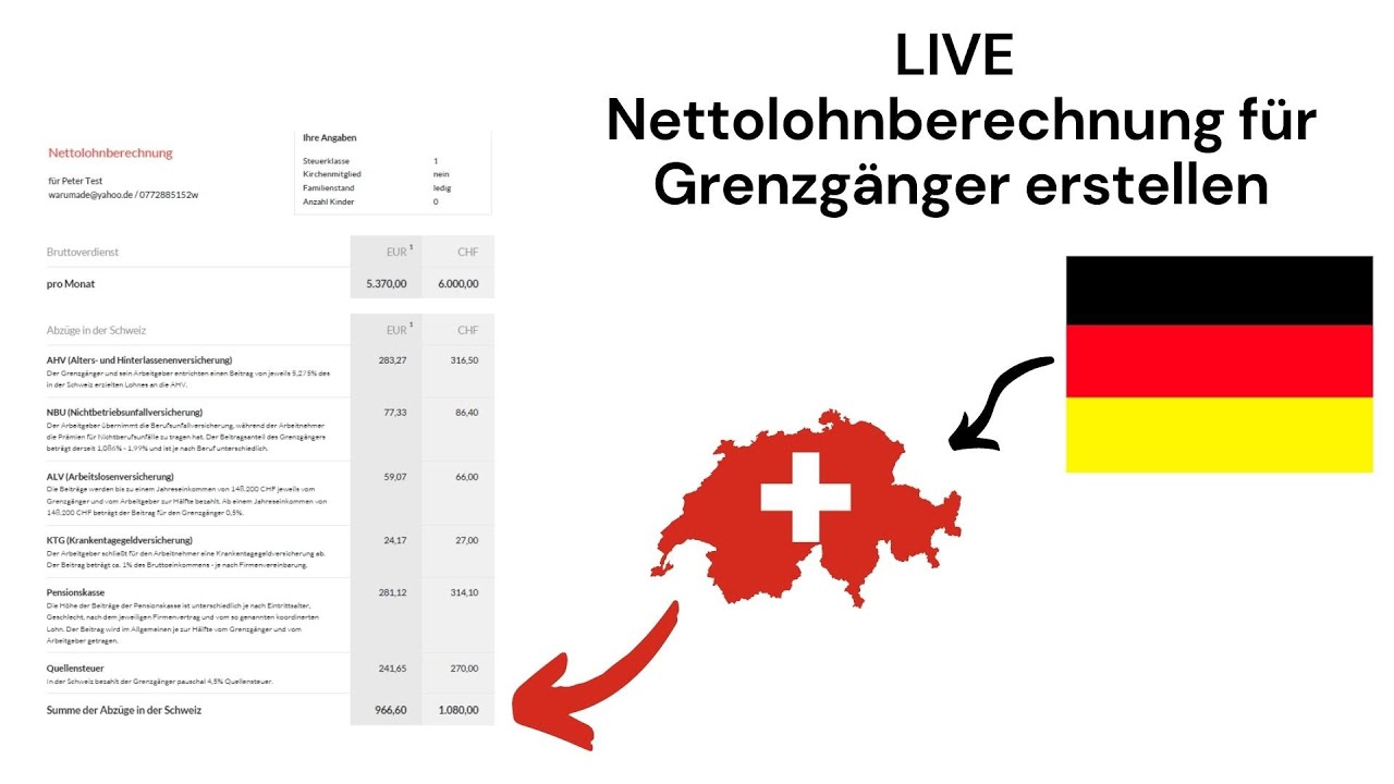 Update Nettolohnberechnung für Grenzgänger - Einschließlich deutscher Steuer