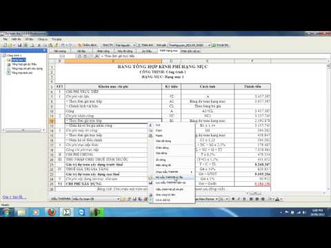 Video Bài 5: Hướng dẫn tổng hợp kinh phí hạng mục công trình... - YouTube