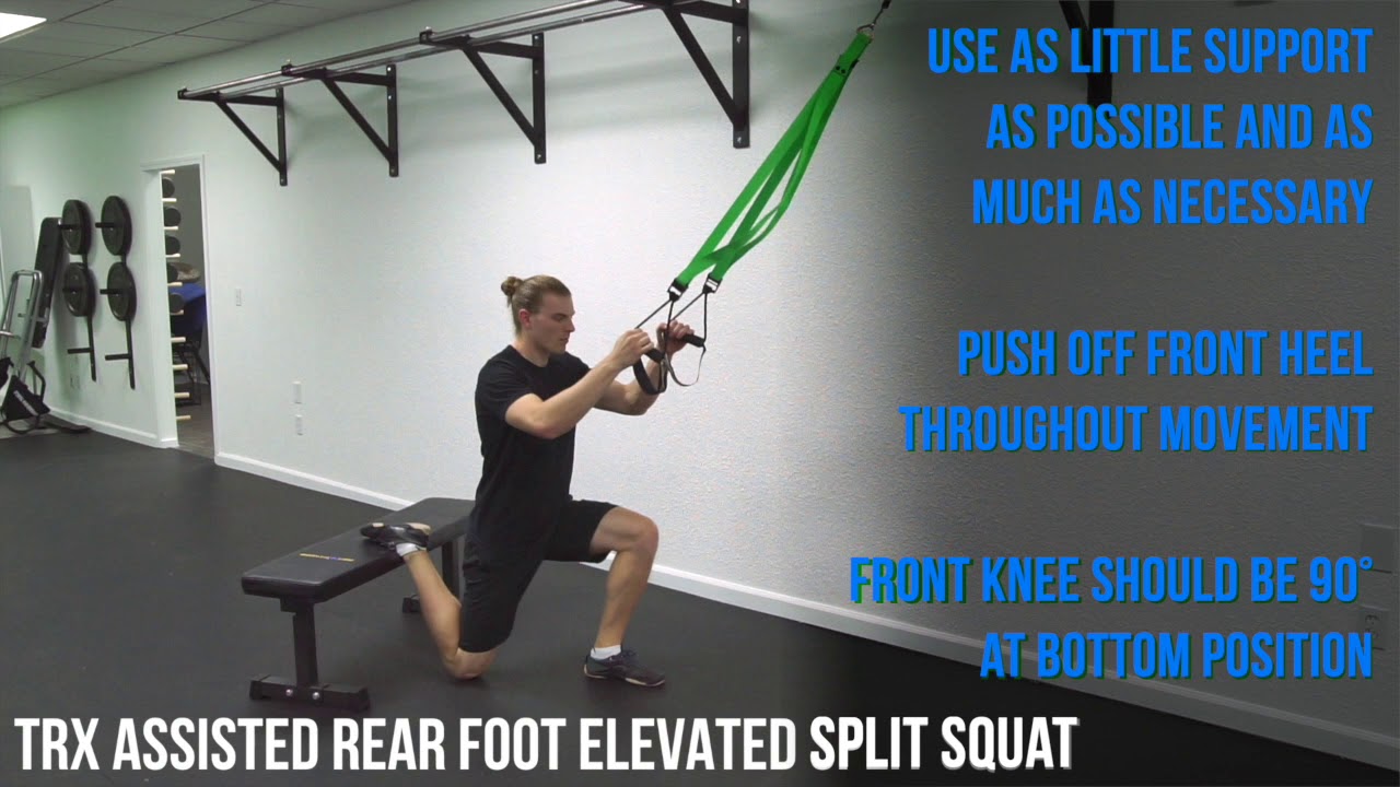 TRX Assisted Rear Foot Elevated Split Squat - YouTube