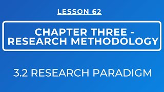 LESSON 62- RESEARCH METHODOLOGY || SECTION 3.2: RESEARCH PARADIGM