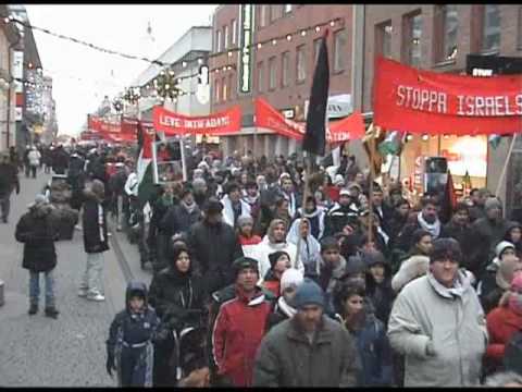 1200 demonstrerade i Uppsala 3/1 2009 mot Israels ...