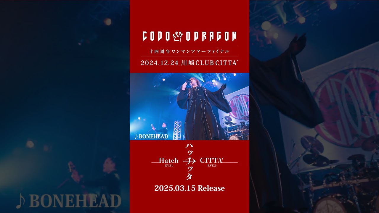 「BONEHEAD」コドモドラゴン 14周年 ONEMAN TOUR「ハッチッタ Hatch→CITTA' -EVE 2-」TOUR FIN