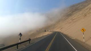 Driving through the Pasamayo serpentine, a road exclusively for trucks.