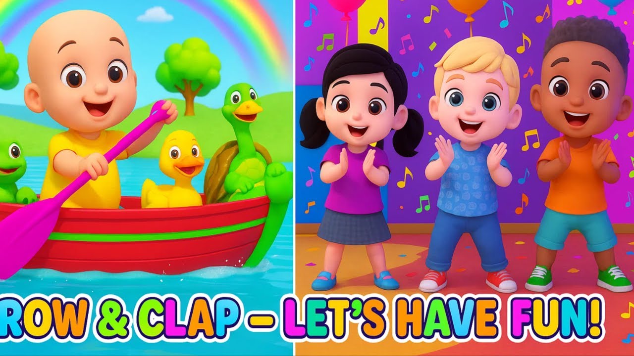 Row Row Row Your Boat + If You're Happy | Fun Nursery Rhymes Compilation | @HymnHeroes