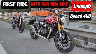 Triumph Speed 400 Our New Bike First Sunday Ride | Ashoka Hills Jungle cafe ( Haryana)