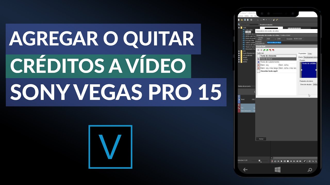 Cómo Agregar o Poner Créditos a un Video en Sony Vegas Pro 15 - YouTube