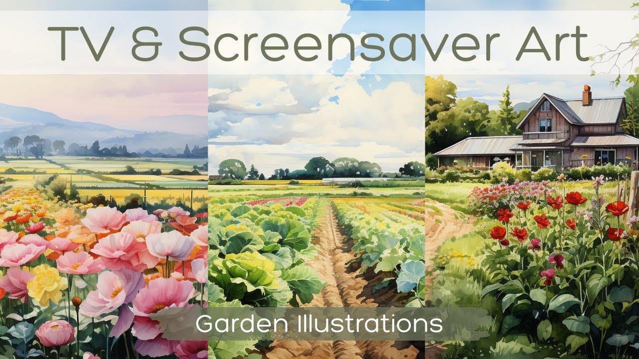 TV & Screensaver Art Garden Illustrations 3 hours without music 9