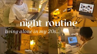 night routine / cozy & aesthetic night, selfcare, reading, mini haul