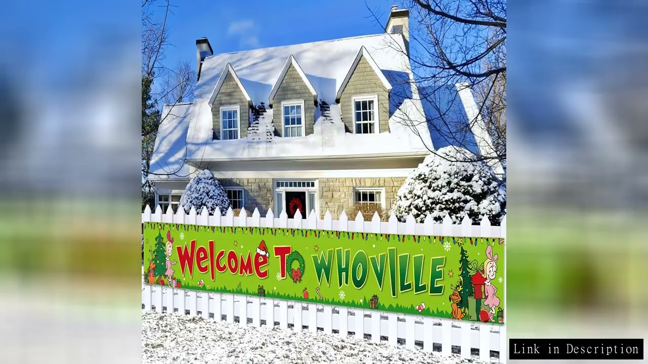 Welcome to Whoville Fence Banner Funny Christmas Winter Holiday Party Decor Christmas Yard Porch Sig
