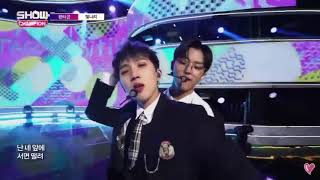 hui and hongseok at show champion 180418 being extra