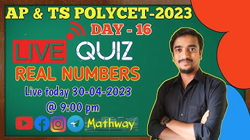 POLYCET - 2023. LIVE QUIZ. REAL NUMBERS