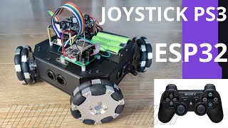 ESP32 omnidirectional robot Joystick PS3 4WD