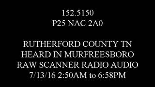152 515 POLICE SHERIFF P25 NAC 2A0 RUTHERFORD CO TN TENNESSEE RAW SCANNER RADIO