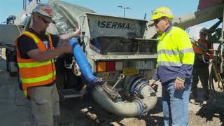 Discharging into pump hoppers