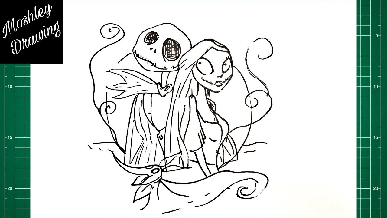 jack skellington and sally sketches