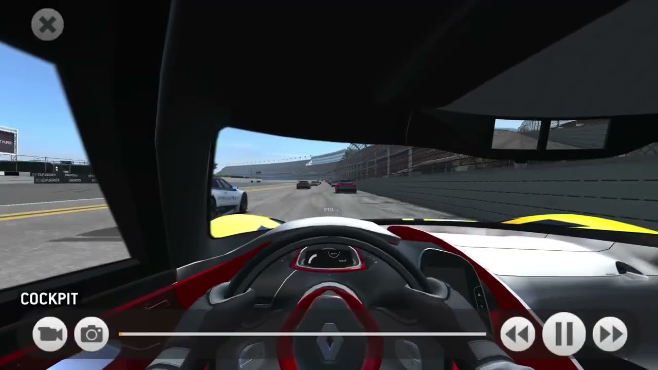[Real Racing 3] s1.e015.2 Renault DeZir at Daytona, all assists off: cockpit view