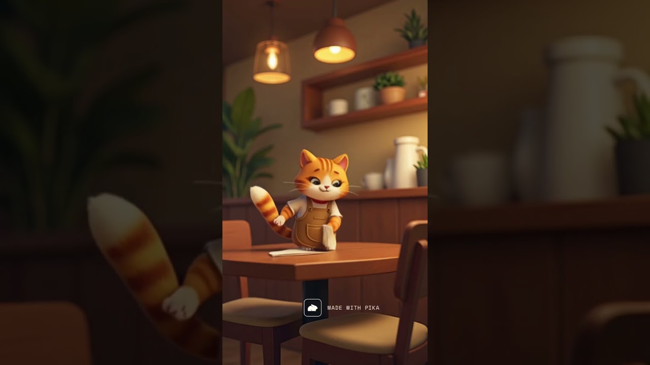 Cat Barista’s Busy Day at the Café 🐱☕ 