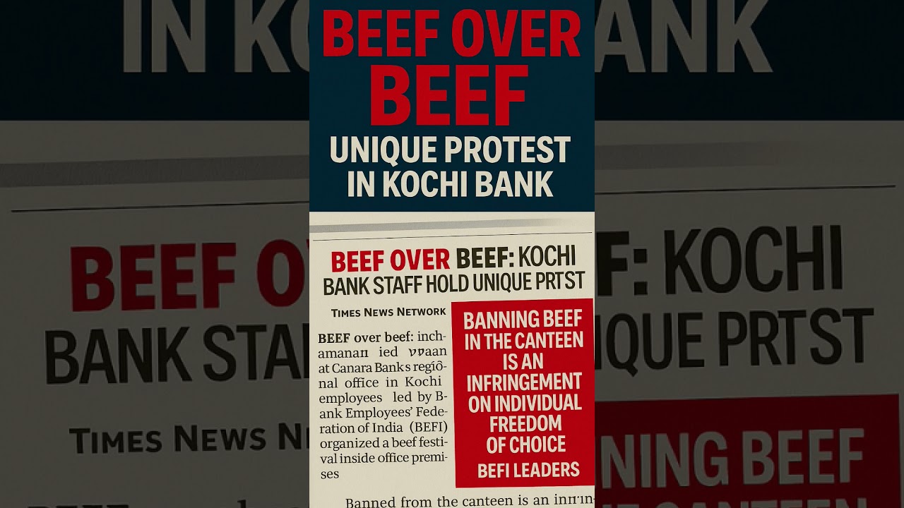 Beef ban sparks protest at Kochi bank — staff hold unique ‘beef festival’! 🥩🔥 