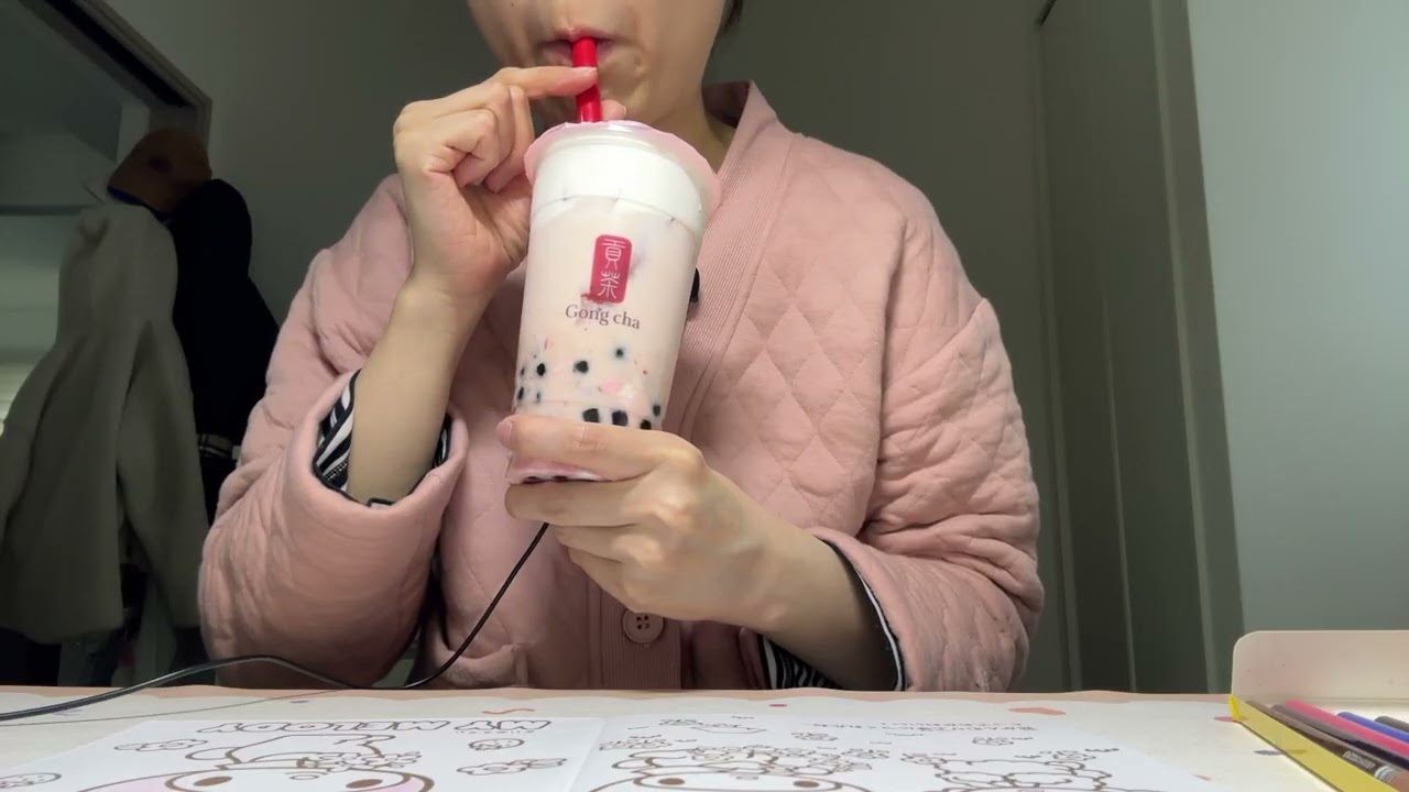 ASMR-Chewing Gum&Coloring&Milk Tea