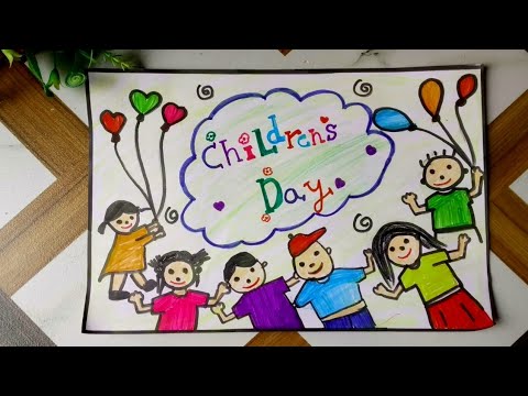 Happy Children's Day drawing// Children's day drawing - YouTube