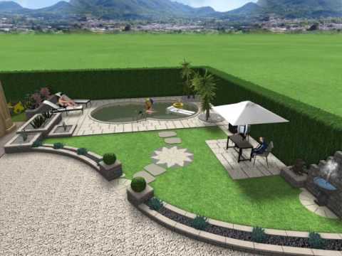 Progetto giardino per privato con piscina youtube Giardini con piscina foto