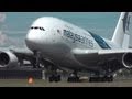 MALAYSIA AIRLINES AIRBUS A380 at FARNBOROUGH 2012 & A380 ON FLOODED RUNWAY (airshowvision)